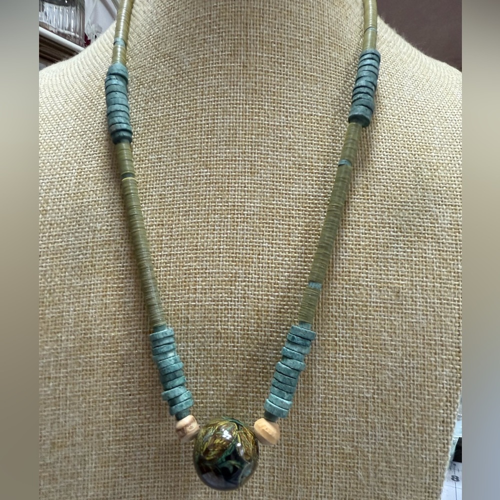 Heishi Chrysotile Serpentine Necklace
